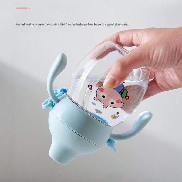 Kids Double Handle Plastic Water Bottle – No-Spill Sippy Cup with Ball Straw Kids Double Handle Plastic Water Bottle – No-Spill Sippy Cup with Ball Straw