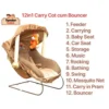 12-in-1 Baby Bouncer, Rocker & Carry Cot – Soft Cushioned Infant Seat with Music, Mosquito Net & Storage – Safe & Portable Newborn Swing Chair