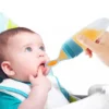 Silicone Baby Feeding Bottle with Spoon – Soft Squeeze, Mess-Free Baby Food Dispenser
