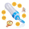 Silicone Baby Feeding Bottle with Spoon – Soft Squeeze, Mess-Free Baby Food Dispenser
