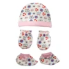 Newborn Baby Caps, Mittens, and Booties Combo Set – Soft, Breathable, and Comfortable