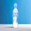 Silicone Baby Feeding Bottle with Spoon – Soft Squeeze, Mess-Free Baby Food Dispenser