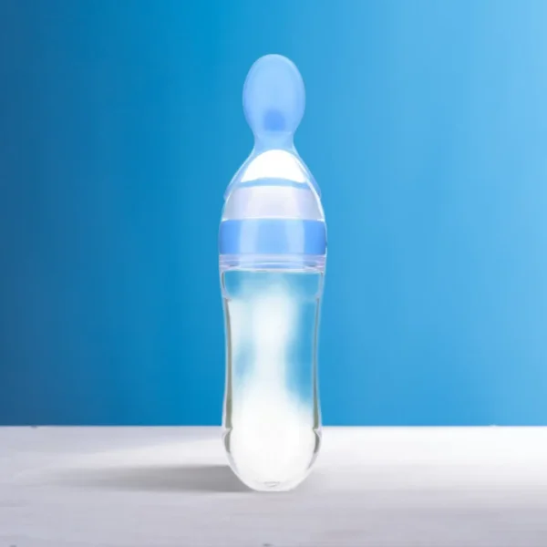 Silicone Baby Feeding Bottle with Spoon – Soft Squeeze, Mess-Free Baby Food Dispenser Silicone Baby Feeding Bottle with Spoon – Soft Squeeze, Mess-Free Baby Food Dispenser