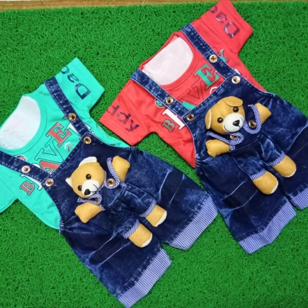 Cute Teddy Bear Dungaree with T-Shirt